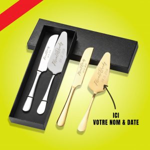 Couteaux à gâteau en acier inoxydable gravé sur mesure