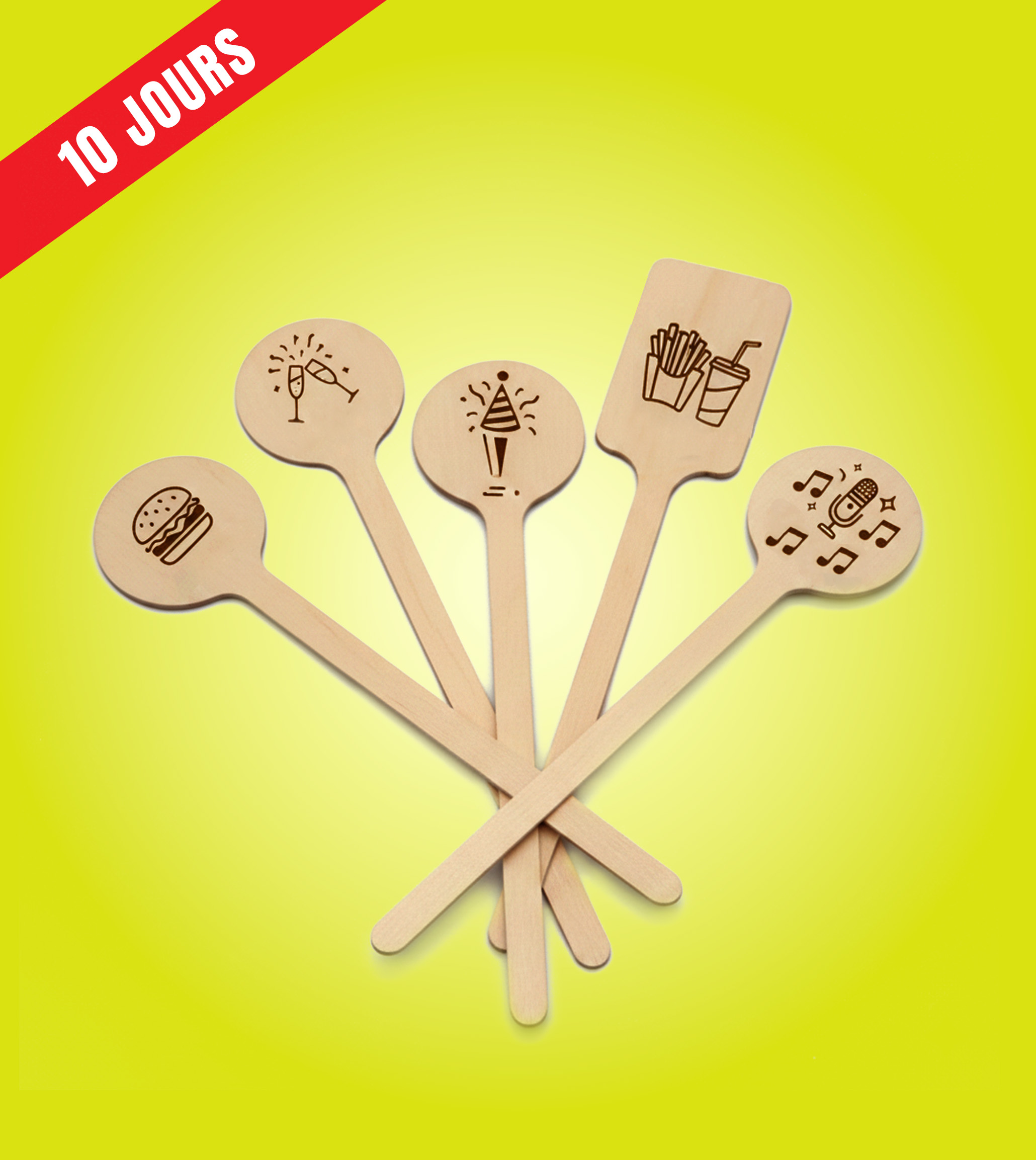 Bâtons d'agitation en bois