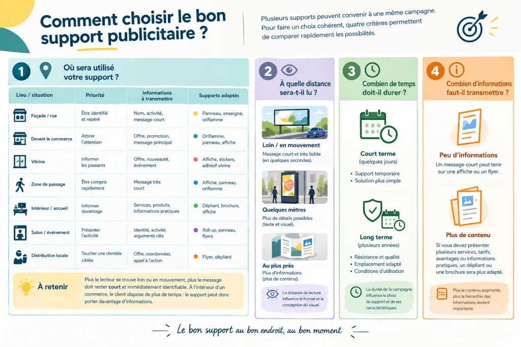Découvrez tous les éléments à prendre en compte pour bien choisir ses supports publicitaires
