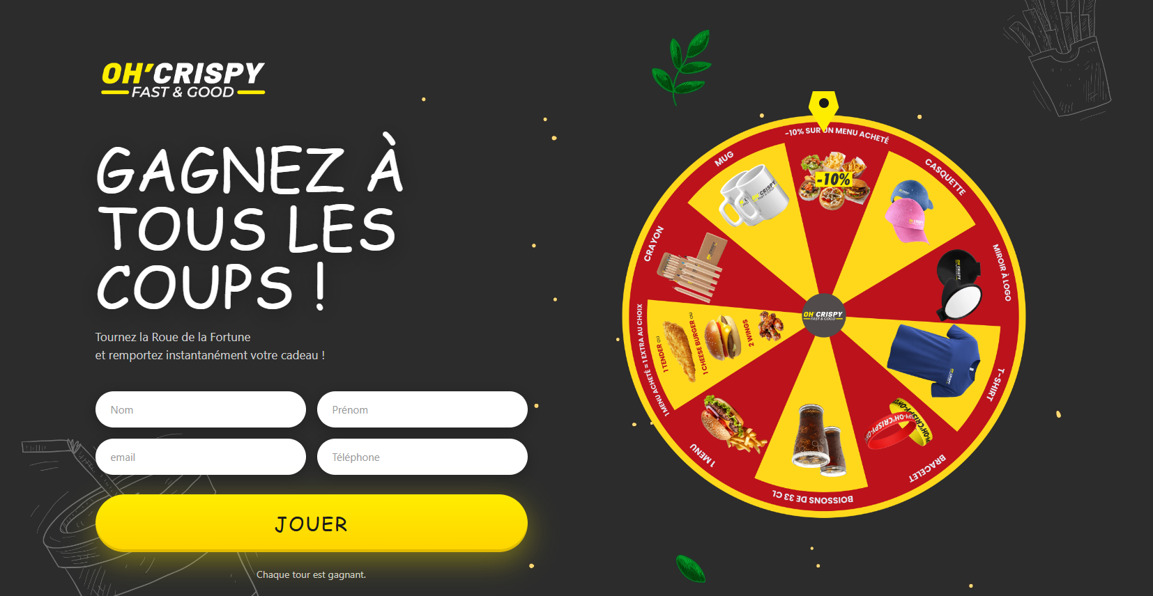 Aperçu du jeu concours - Roue de la fortune