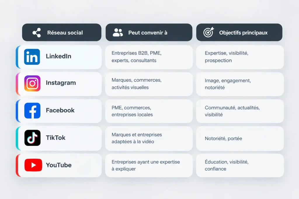 Choisissez le canal qui convient le plus à votre entreprise.